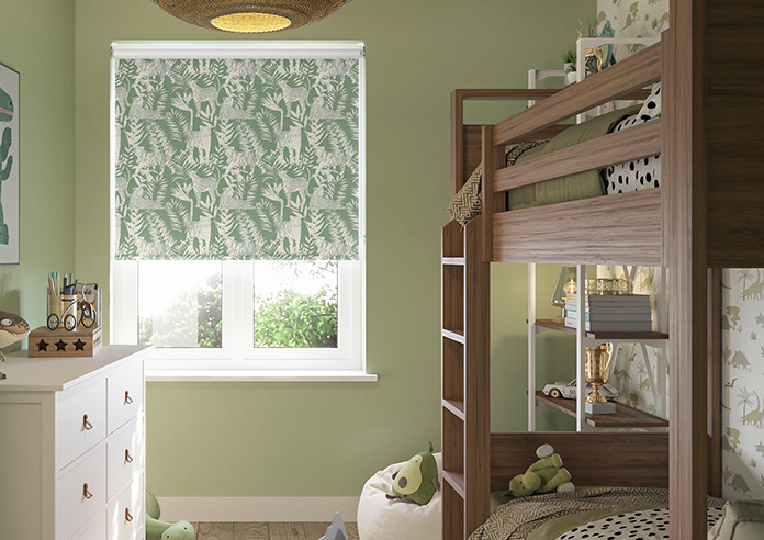 Tropical Wildcats, Emerald - Twist&Fit Roller Blind - Image 3